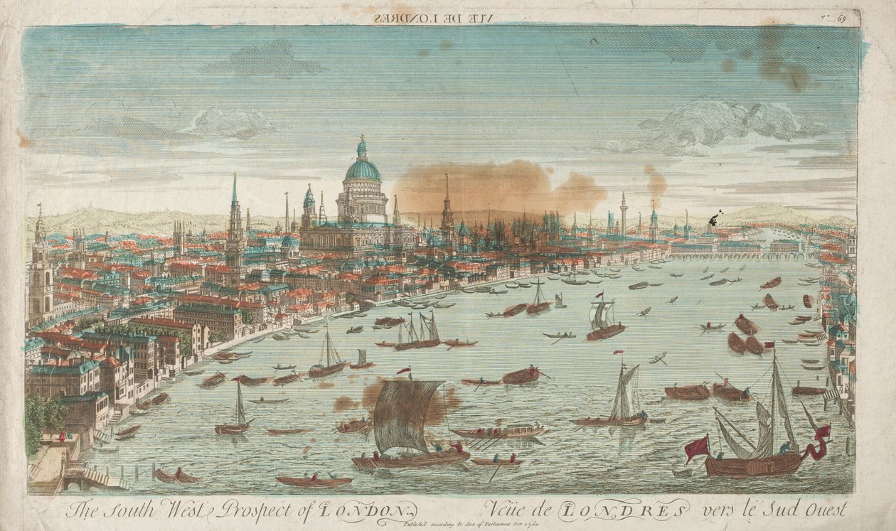 Southwest Prospect of London, 1760. od Unbekannt
