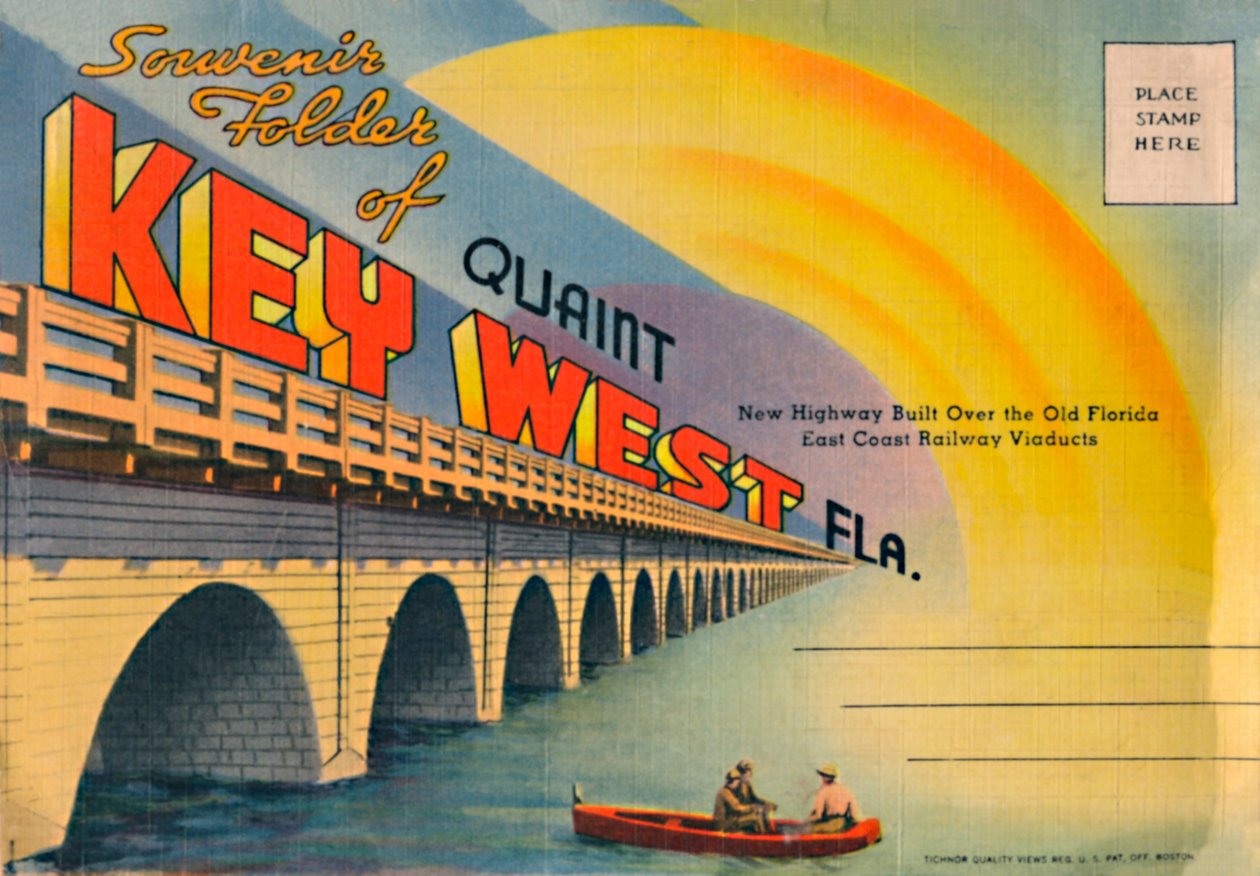 Souvenir Folder kuriózní Key West Fla. - New Highway, c1940 od Unbekannt