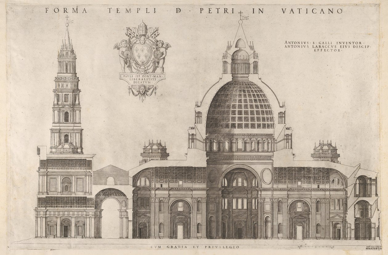 Zrcadlo římské velkoleposti: Návrh pro baziliku svatého Petra Peters ve Vatikánu, 1514 od Unbekannt