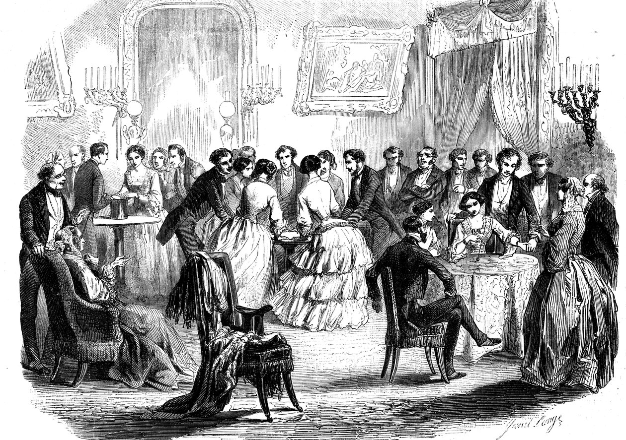 Spiritualistické setkání v pařížském salonu, 1853 od Unbekannt