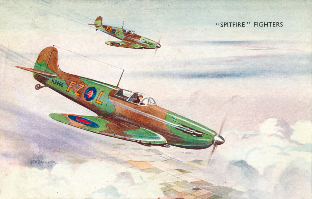 Stíhačky Spitfire, c1940 od Unbekannt