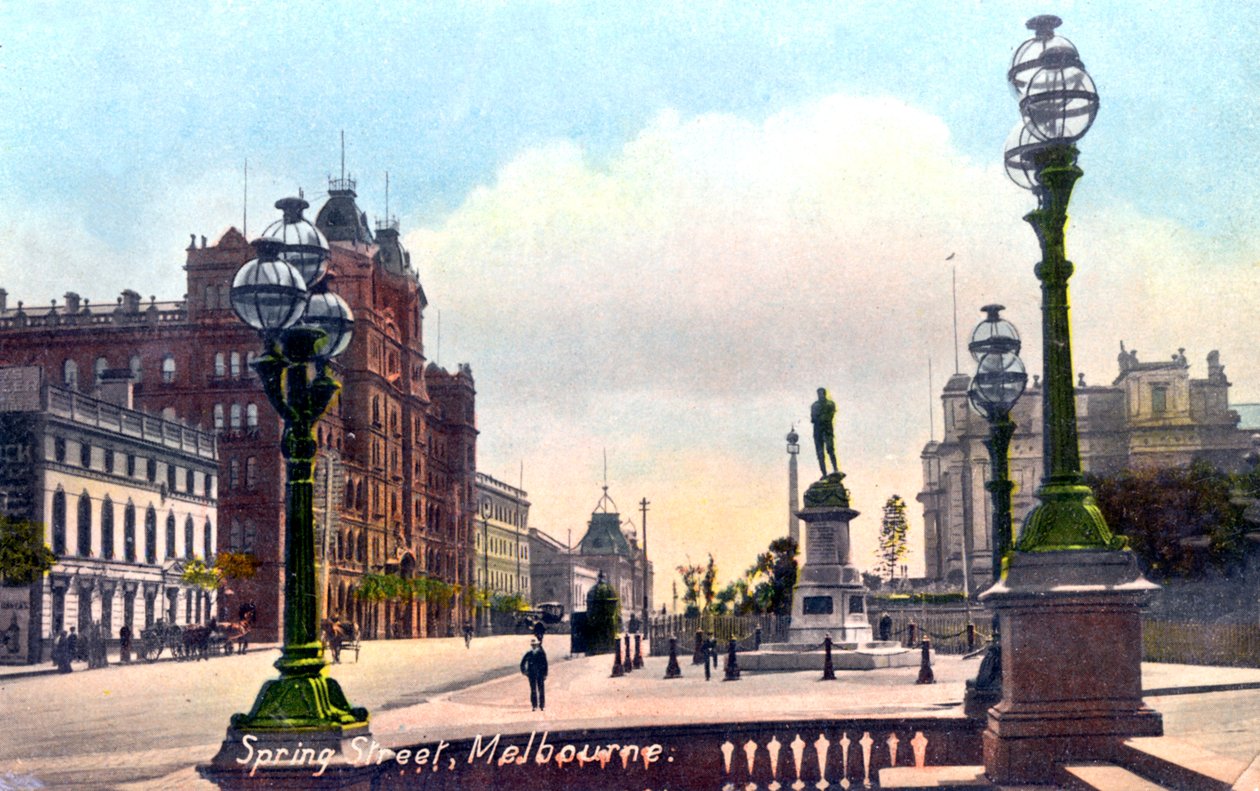 Spring Street, Melbourne, Austrálie, 1912 od Unbekannt