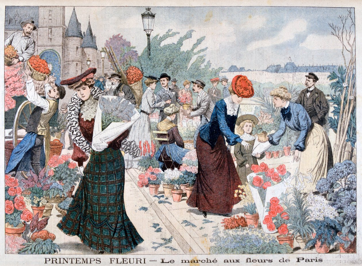 Jarní květiny na trhu, Paříž, 1903 od Unbekannt
