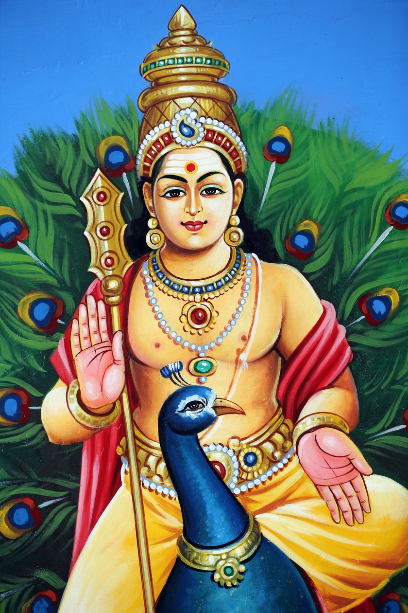 Hinduistický chrám Shri Mariamman. Karthikeya Allso No Asa Murugan, Skanda a Subramanya Eyes The Hind God that War, ೨೦೧೬೦೮೧೭, Singapur, Singapur od Unbekannt