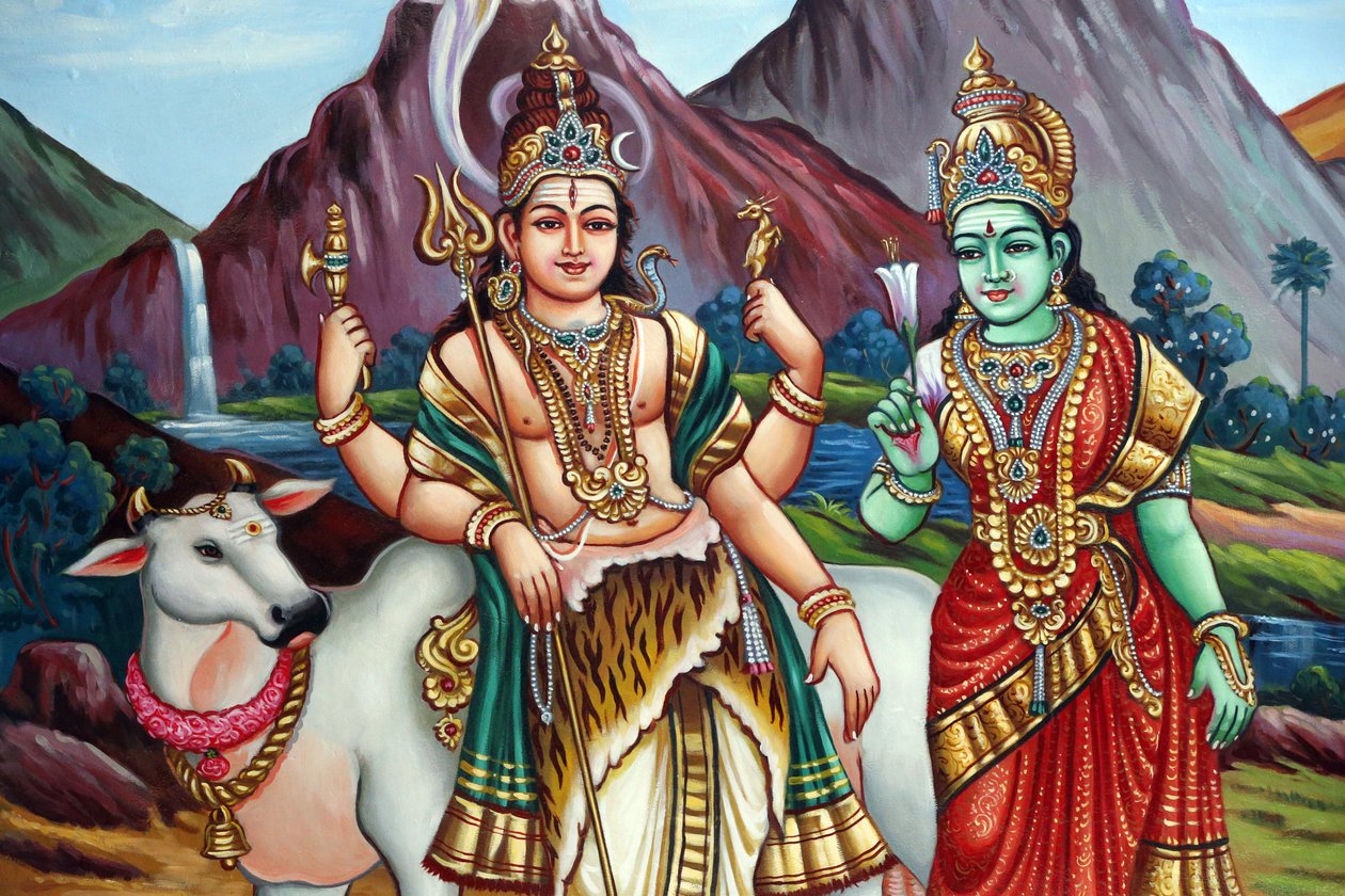 Hinduistický chrám Sri Vadampathira Kaliyamman. Šiva a Párvatí. Singapur od Unbekannt