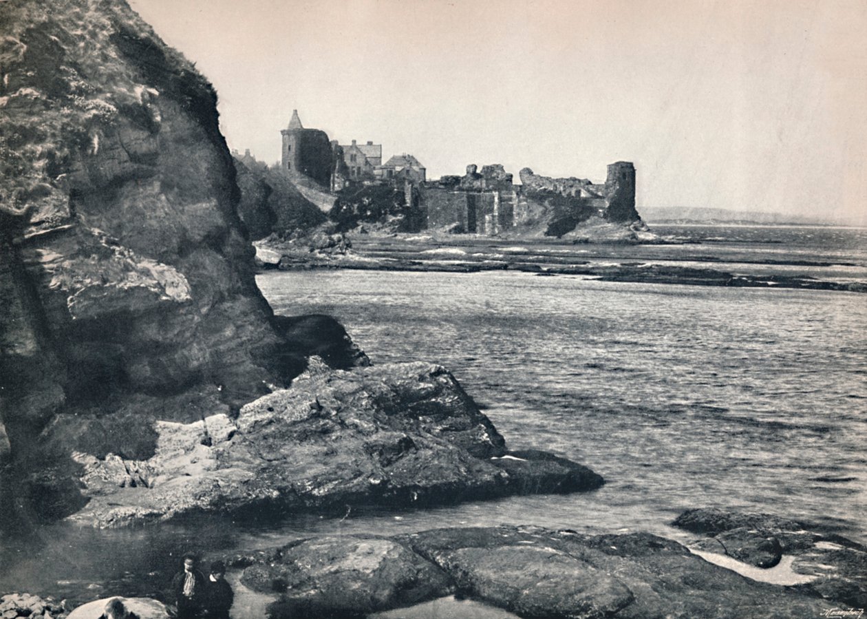 St. Andrews – Hrad, při pohledu z jihovýchodu, 1895 od Unbekannt