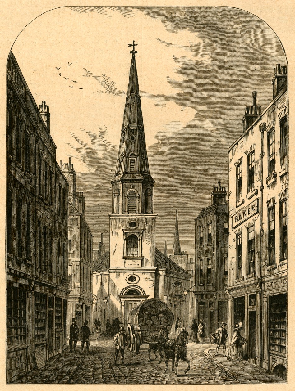 Kostel sv. Antholínů, Watling Street 1868, 1897. od Unbekannt