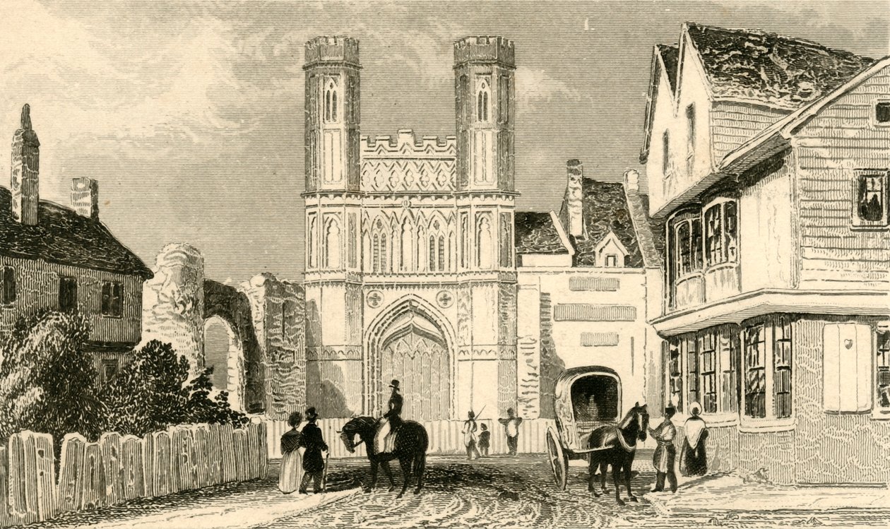 Brána svatého Augustina, Canterbury. Kent, c1835. od Unbekannt