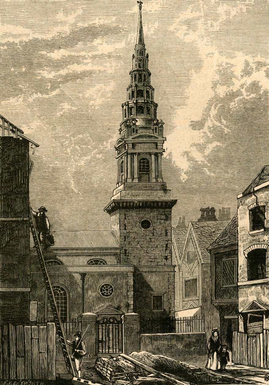 Kostel St. Brides, Fleet Street, 1824, 1897. od Unbekannt