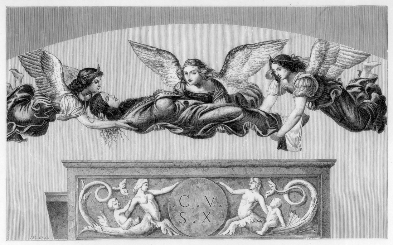 Svatá Kateřina nesená do hrobky anděly, 1520-1523 1870 od Unbekannt