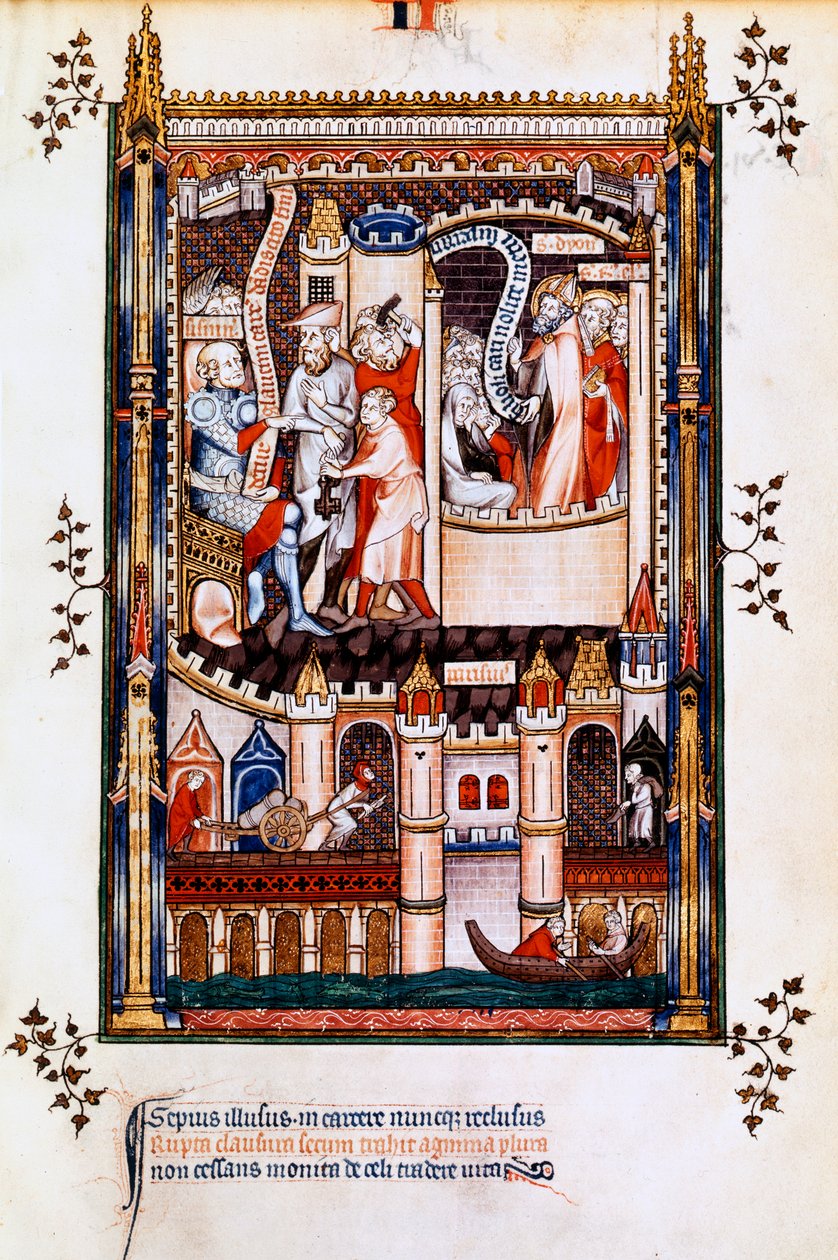 St Denis, St Rusticus a St Eleutherius ve vězení, 1317 od Unbekannt