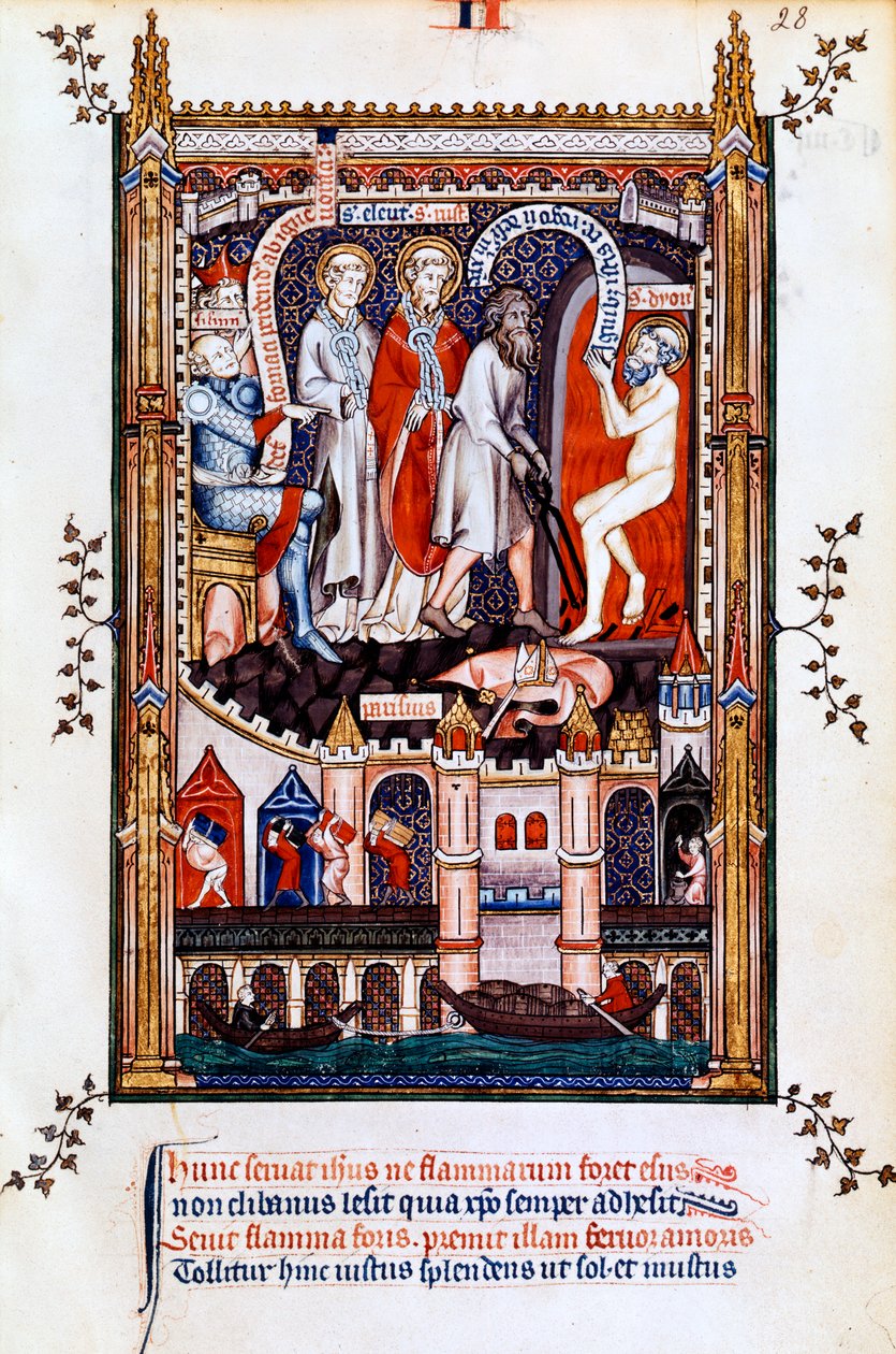 St Denis je vhozen do pece, 1317 od Unbekannt
