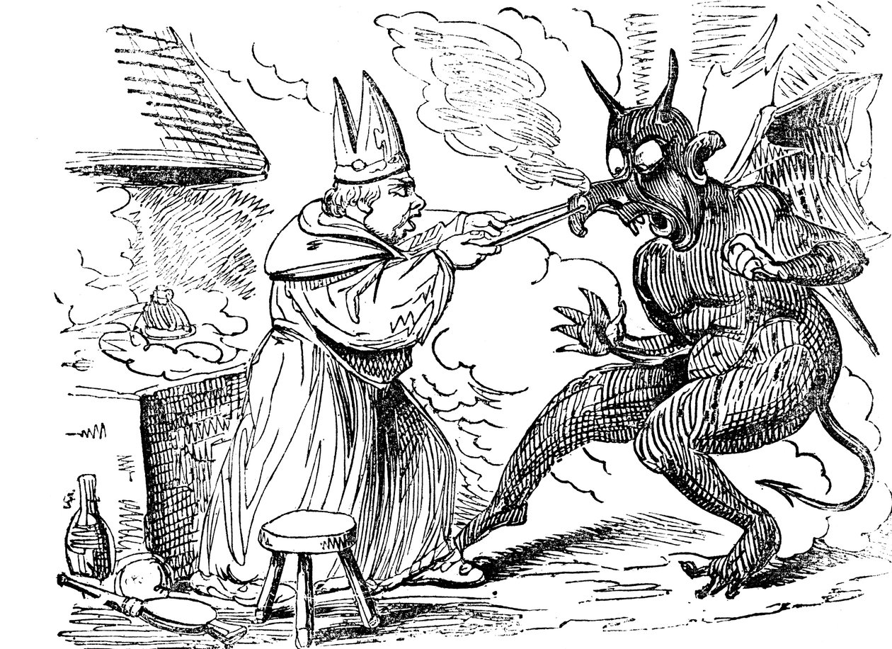 Svatý Dunstan a ďábel, 1826 od Unbekannt