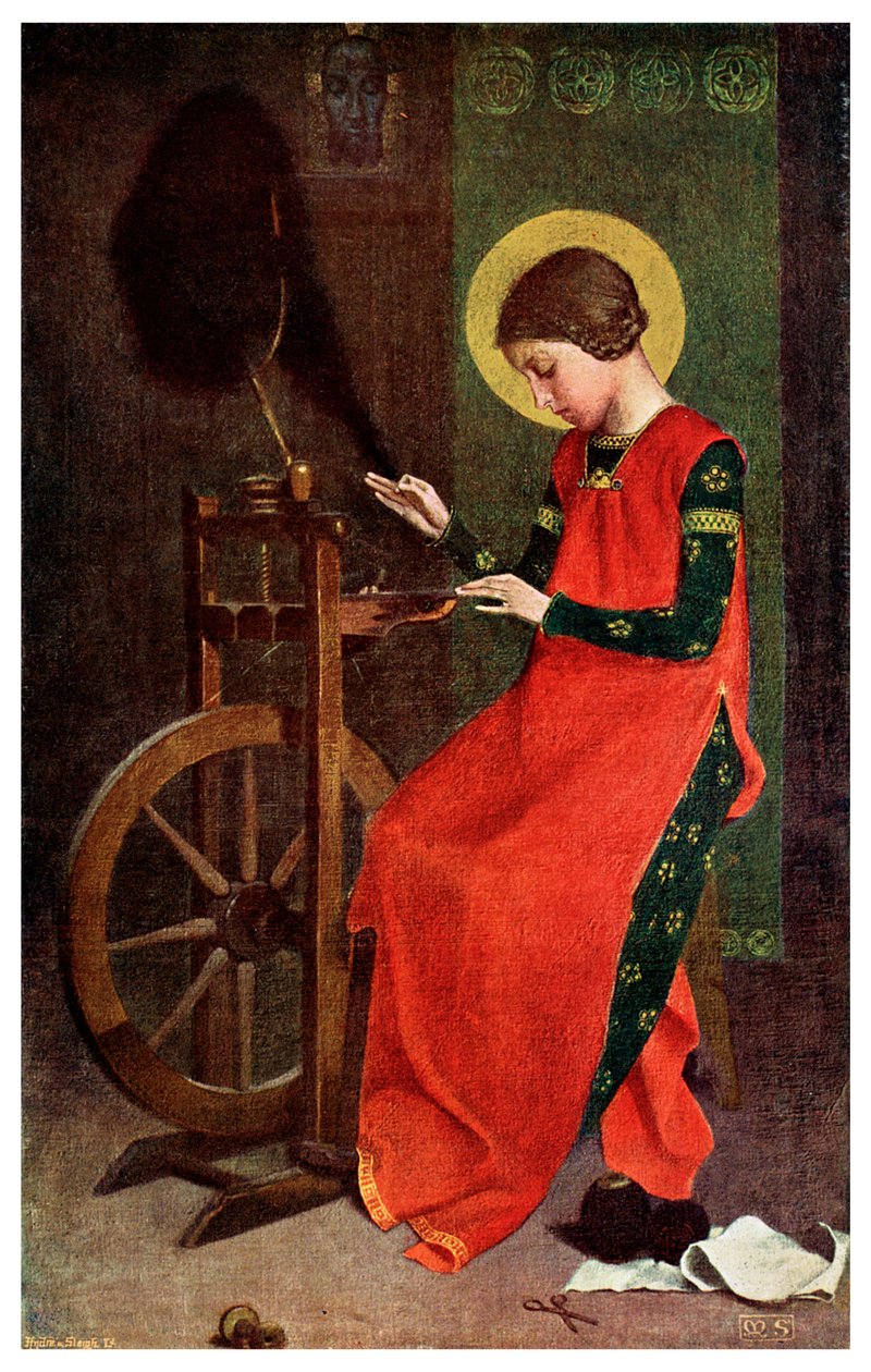 Svatá Alžběta Uherská Předení vlny pro chudé, 1901 od Unbekannt