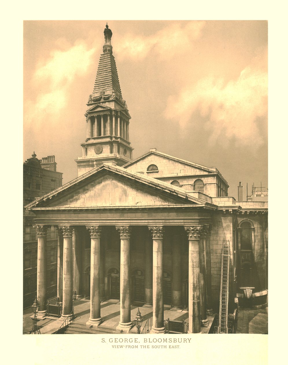 St George, Bloomsbury, Pohled z jihovýchodu, polovina konce 19. století. od Unbekannt