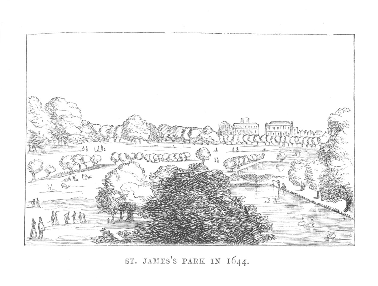 St. James Park v roce 1644, c1870 od Unbekannt