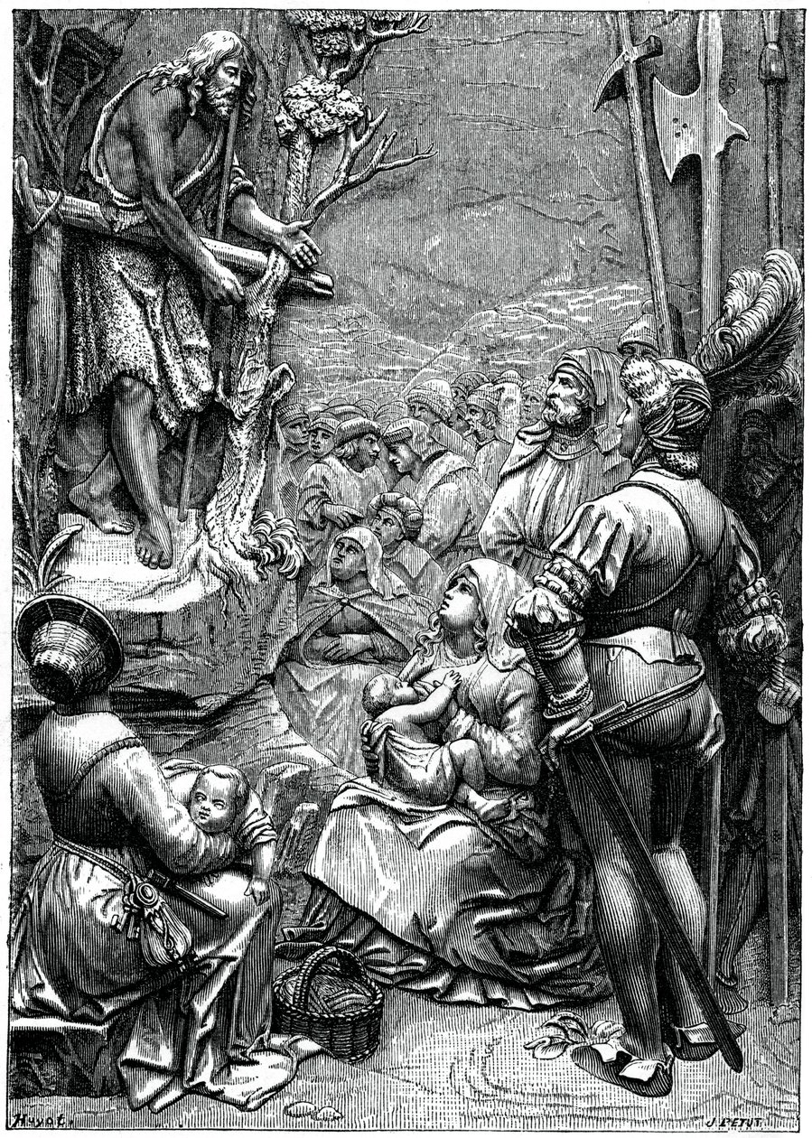 Kázání svatého Jana Křtitele v poušti, 16. století, 1870 od Unbekannt