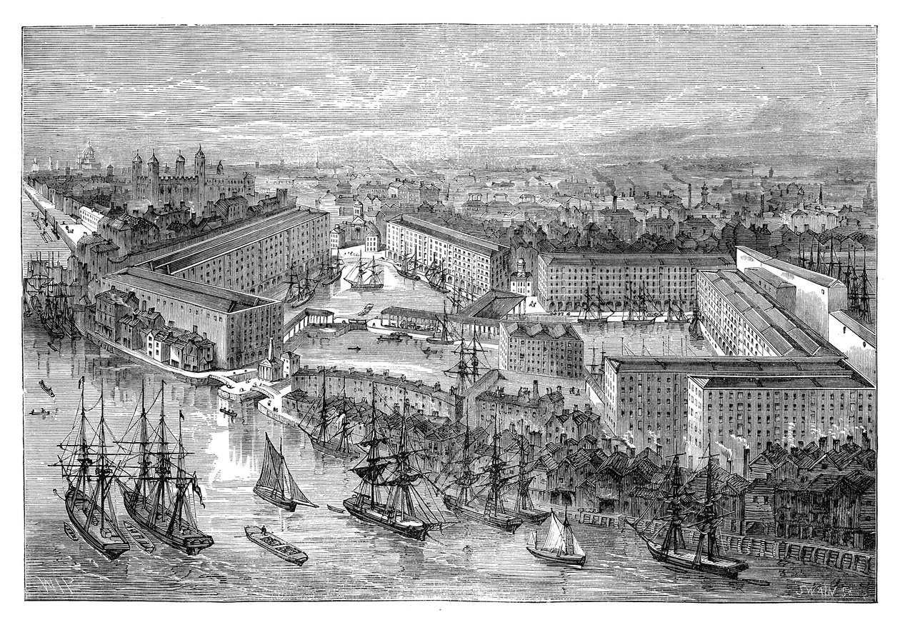St Katherines Docks, Londýn, konec 19. století od Unbekannt
