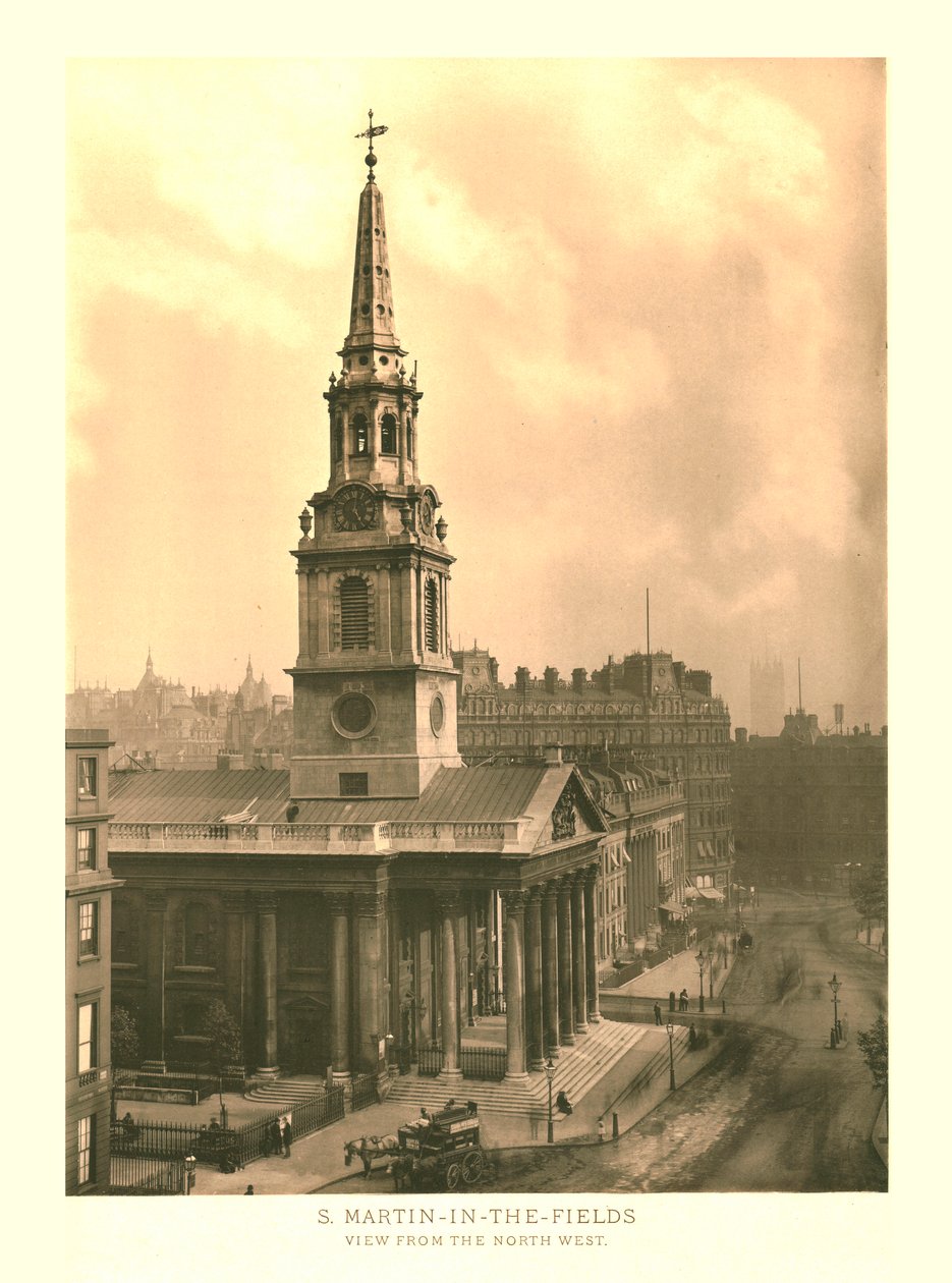 St Martin-in-the-Fields, Pohled ze severozápadu, polovina konce 19. století. od Unbekannt