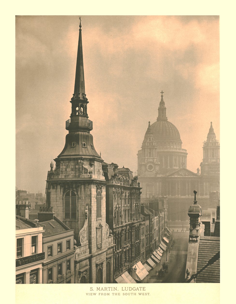 St Martin, Ludgate, Pohled z jihozápadu, polovina konce 19. století. od Unbekannt