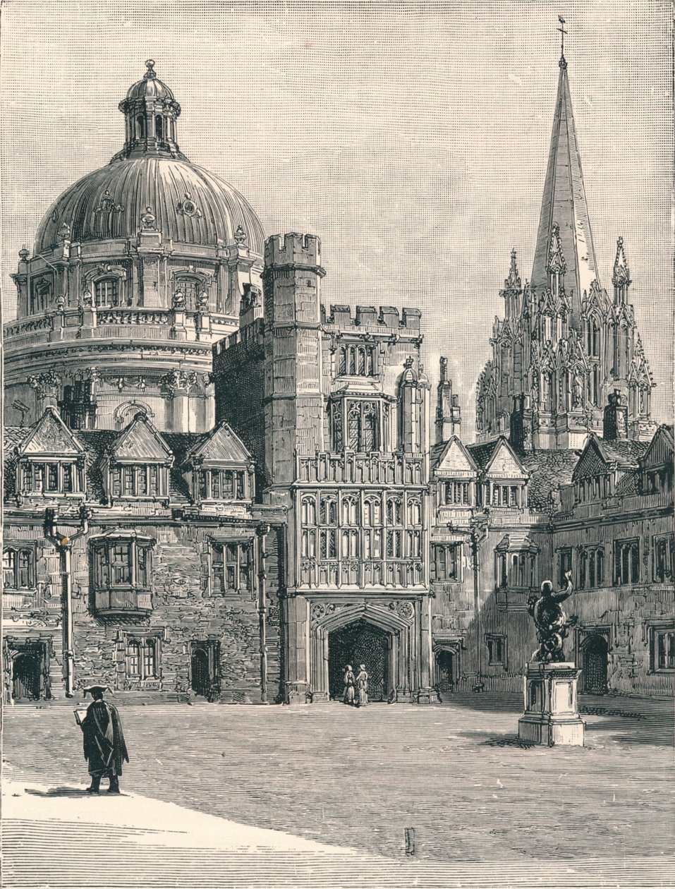 Kostel St Marys a Radcliffe, ze čtyřúhelníku, v Brasenose, 1896 od Unbekannt