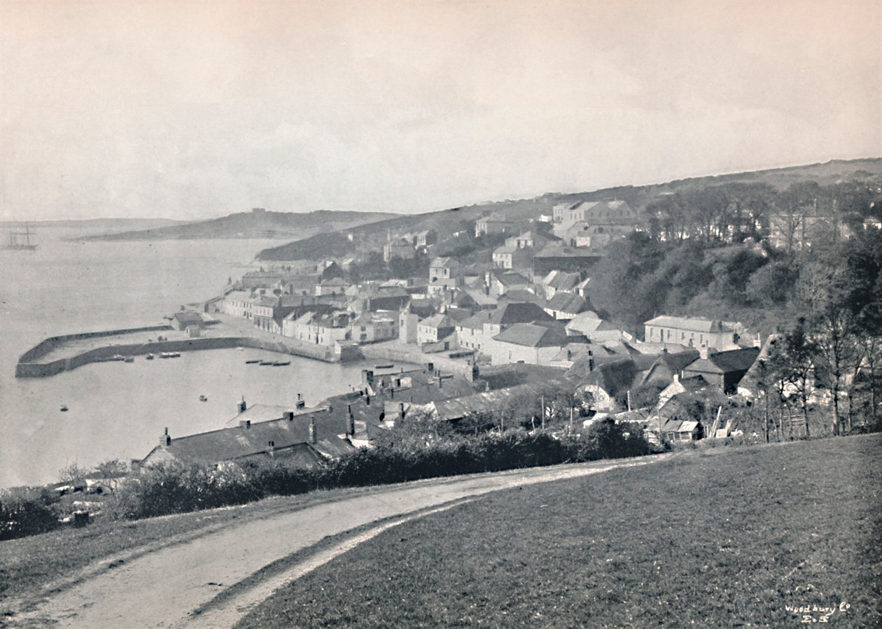 St. Mawes – Zobrazení přístavu a hradu, 1895 od Unbekannt