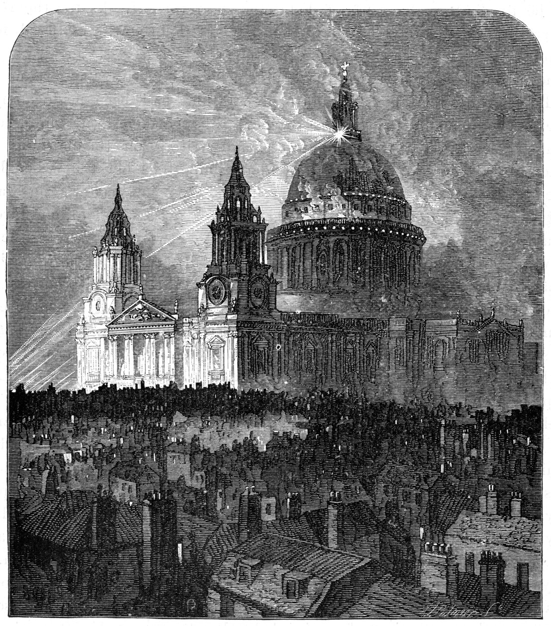 Katedrála St Pauls osvětlená na Den díkůvzdání, Londýn, 1900 od Unbekannt