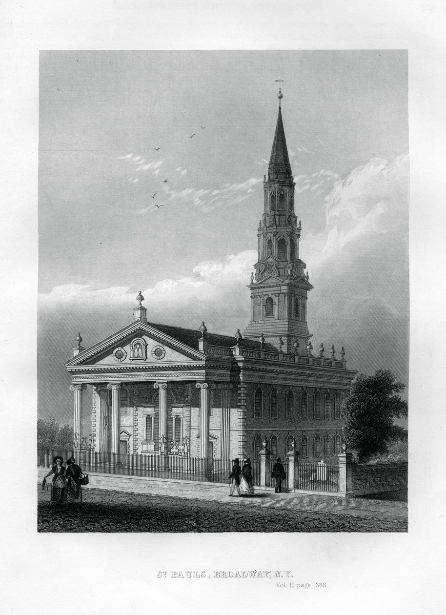Kaple svatého Pavla, Broadway, New York, 1855 od Unbekannt