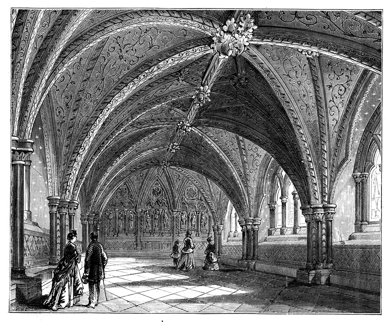 Krypta St Stephens, Westminsterský palác, Londýn, c1888 od Unbekannt
