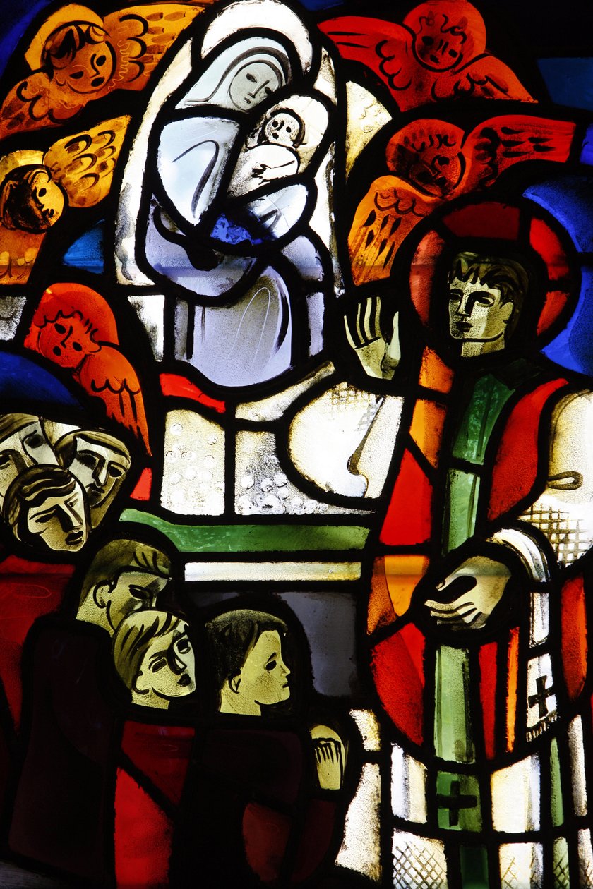 Vitráže zobrazující Dona Bosca v kostele Notre-Dame-de-la-Trinite, Blois, Francie od Unbekannt
