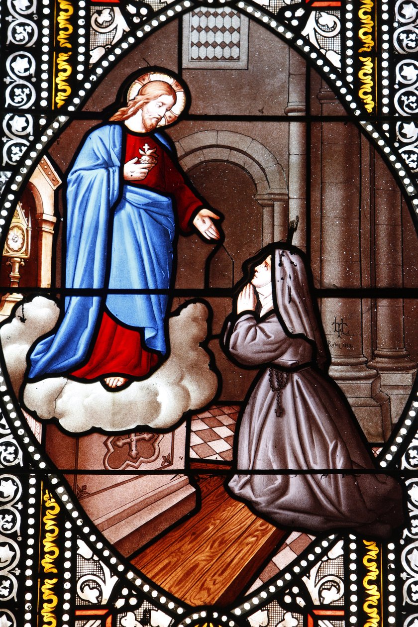 Vitráže zobrazující Sainte Marguerite-Marie Alacoque, La Cavalerie, Francie od Unbekannt