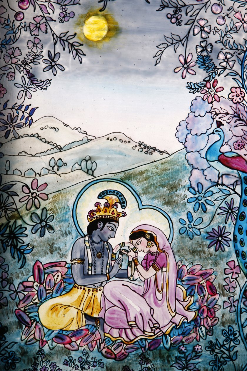 Vitráže v chrámu Iskcon: Krishna a Rada, Londýn, Grande-Bretagne od Unbekannt