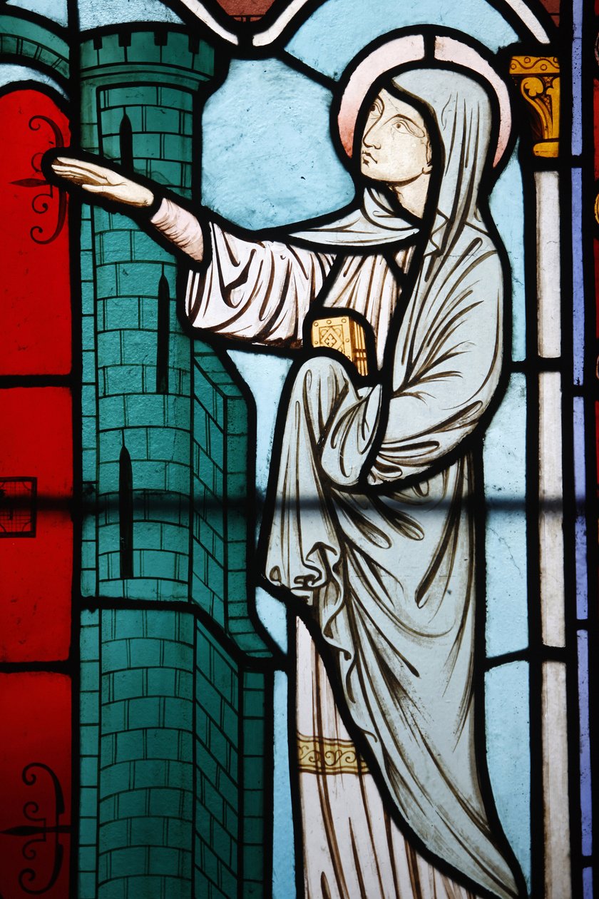 Vitráže v klášteře katedrály Notre Dame: příběh Sainte Genevieve, patronky Paříže, Paříž, Francie od Unbekannt