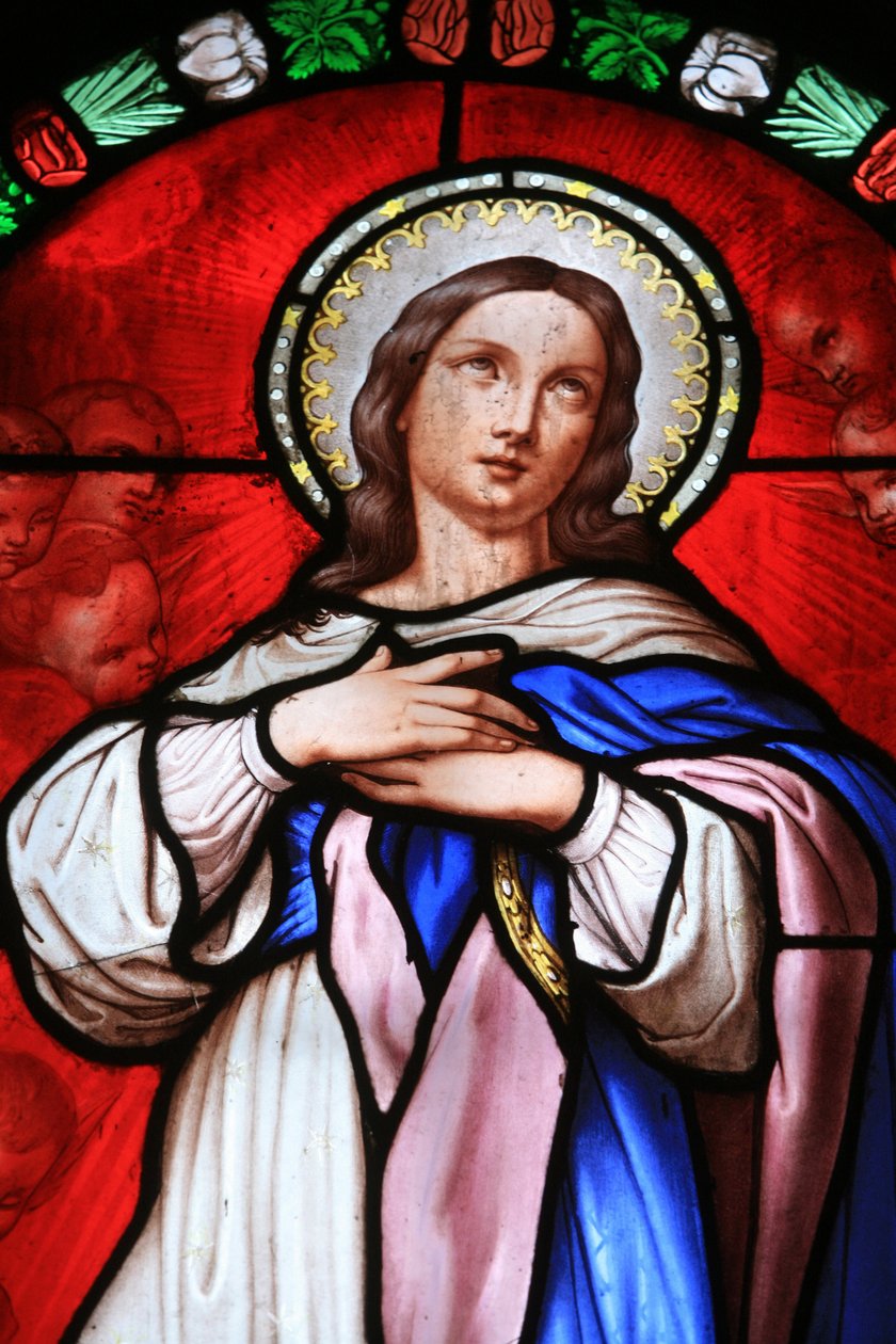 Okno z barevného skla: Virgin Mary Beaune France od Unbekannt