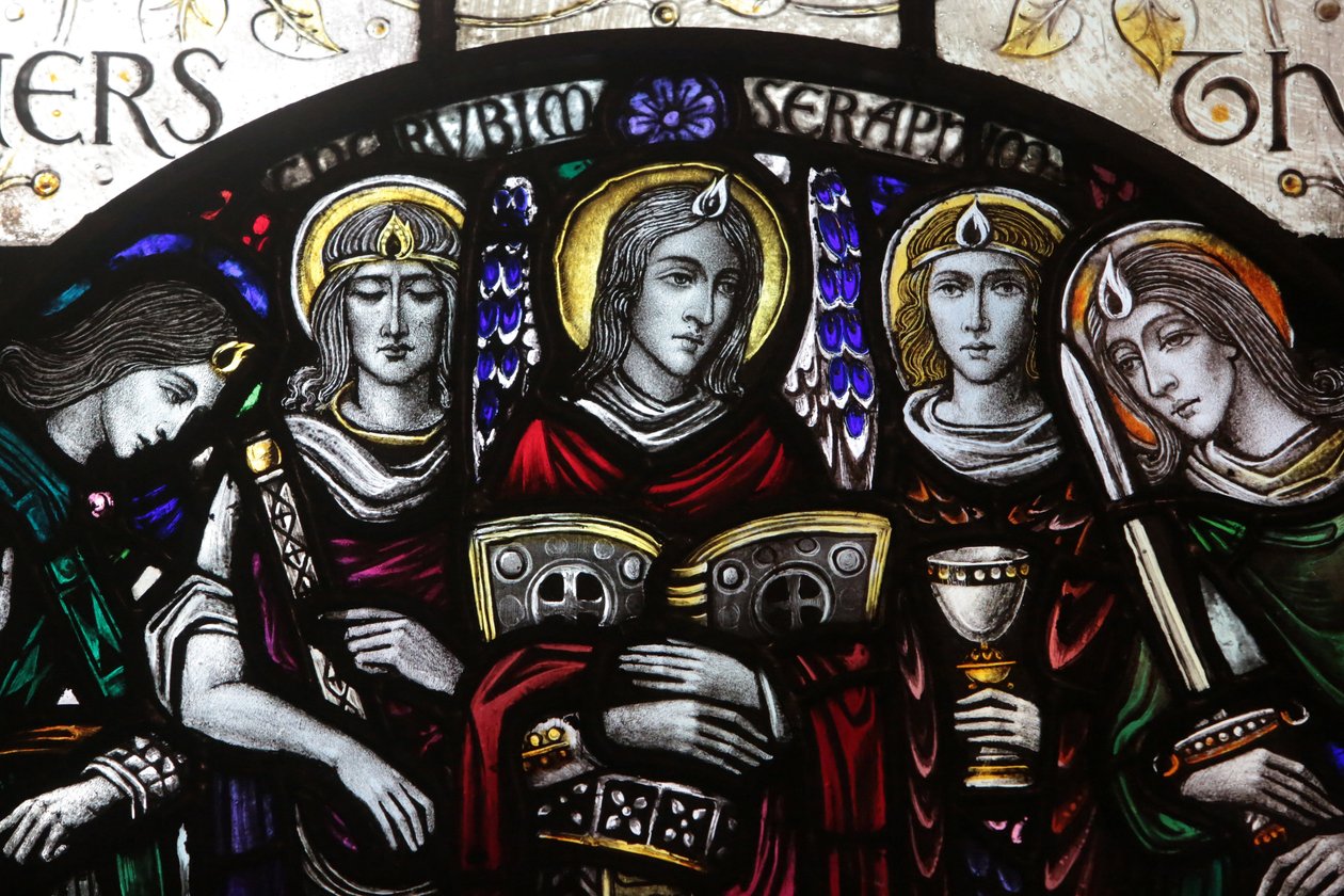 Okno z barevného skla navržené J. Gordonem Guthriem. Seraph, New York, Spojené státy americké od Unbekannt