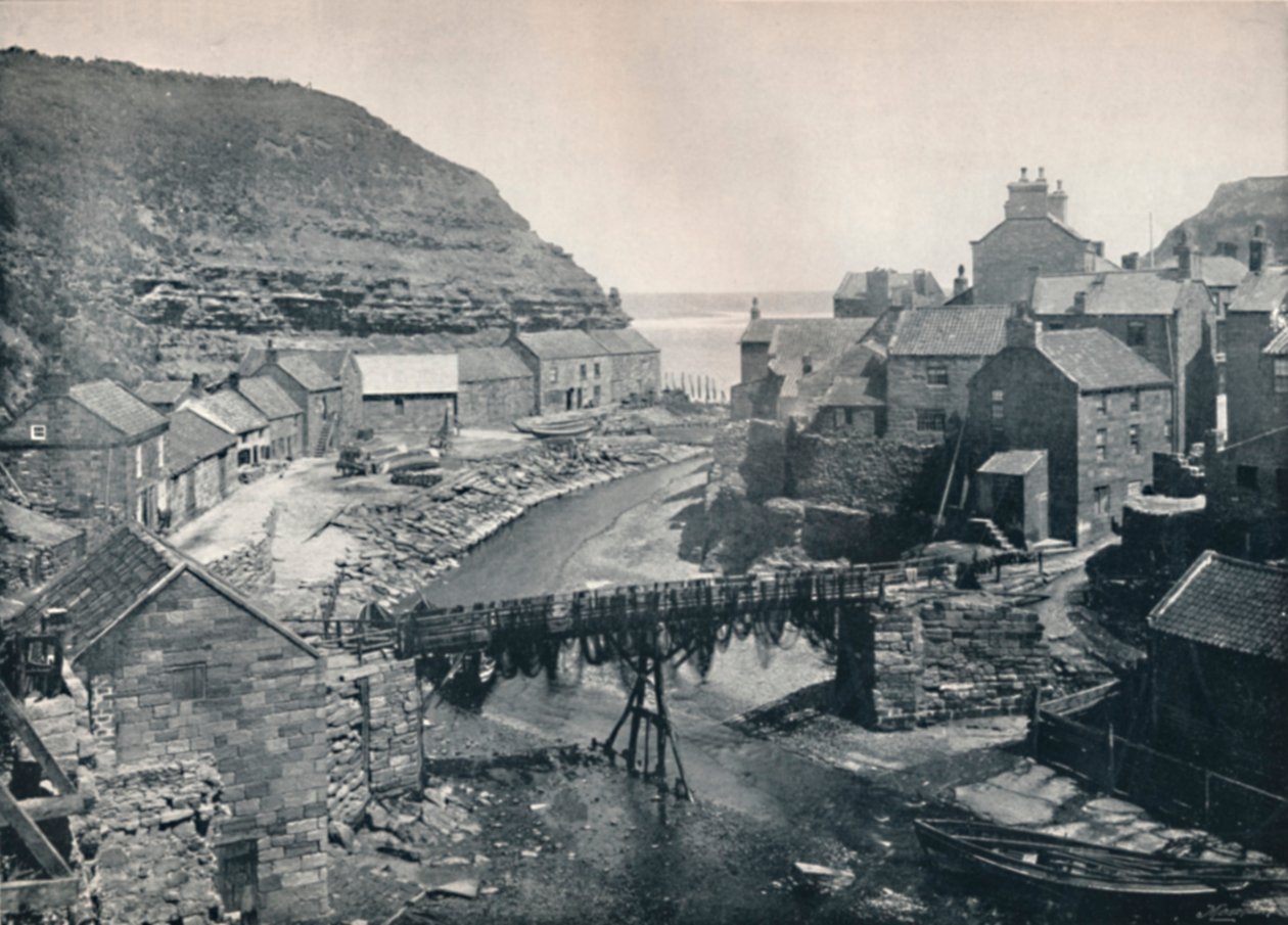 Staithes - Pohled směrem k moři, 1895 od Unbekannt