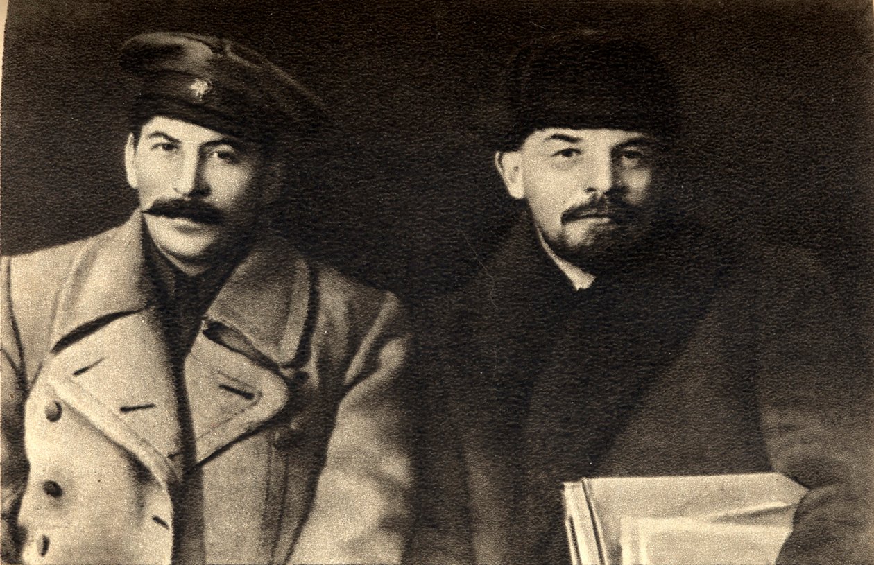 Stalin a Lenin, ruští bolševičtí revoluční vůdci, Moskva, Rusko, 1919 od Unbekannt