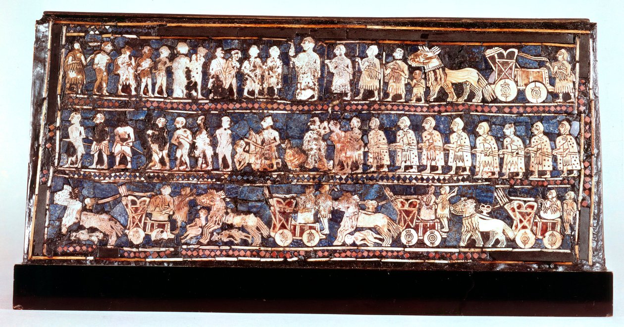Standard Ur, válečná strana, z královského hřbitova v Ur, Sumer, c2500 př.n.l. od Unbekannt