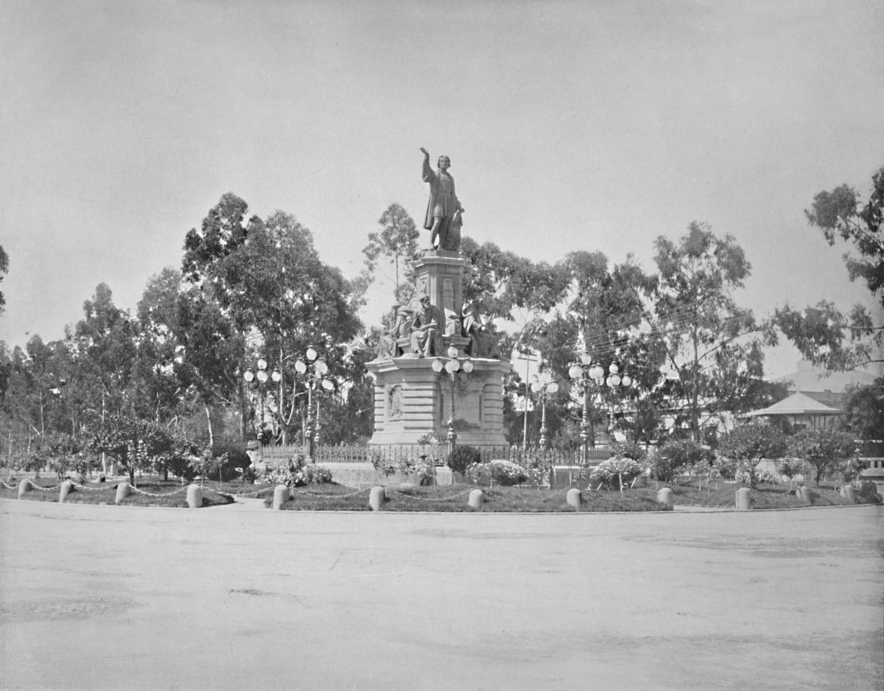 Socha Kolumba na Paseo, město Mexico, c1897. od Unbekannt