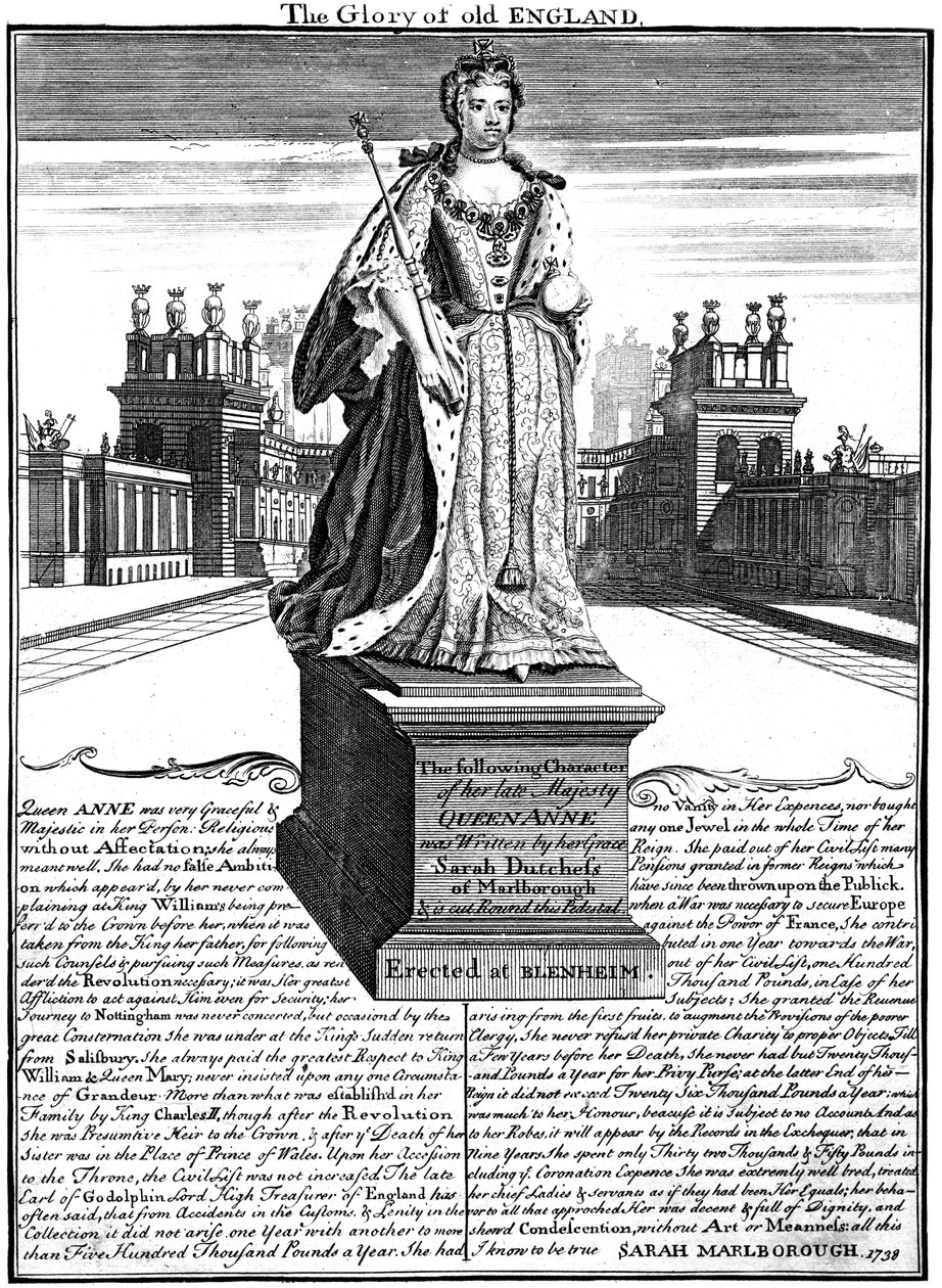 Socha královny Anny 1665-1714, Blenheim Palace, Oxfordshire, 1738 od Unbekannt