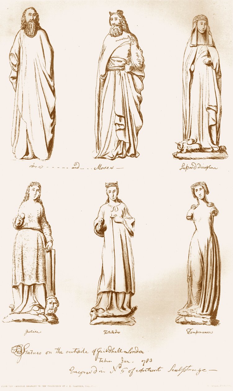 Sochy na vnější straně cechovní síně, 1783, 1886 od Unbekannt