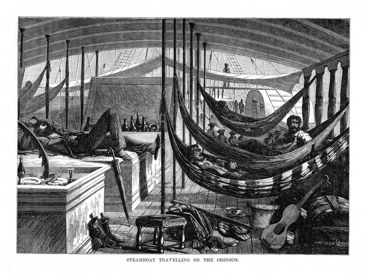 Parník cestující po Orinoku, Jižní Amerika, 1877 od Unbekannt