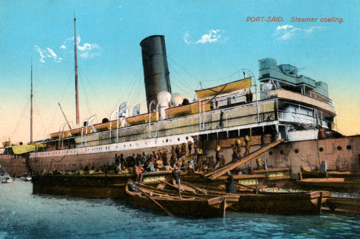 Uhlování parníkem, Port Said, Egypt, 20. století od Unbekannt
