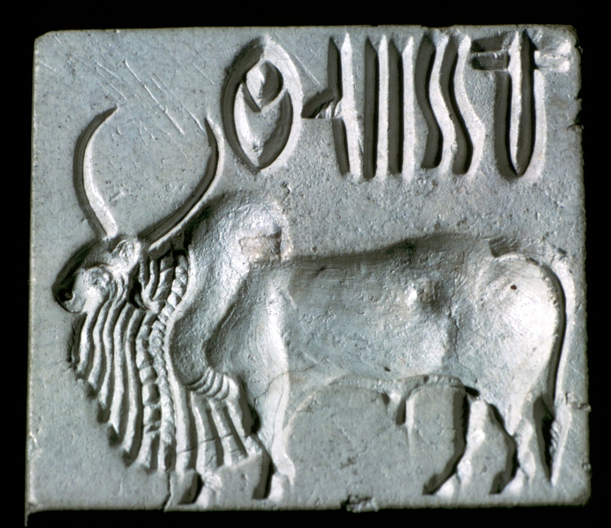 Steatitová pečeť s hrbatým býkem, údolí Indus, Mohenjo-Daro, 2500 - 2000 př.n.l. od Unbekannt
