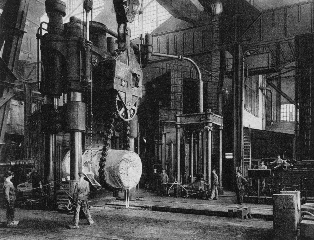 Výroba oceli, továrna Krupp, Essen, Německo, první světová válka, 1917 od Unbekannt