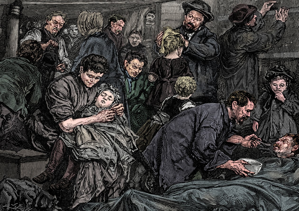 Řídit cestující na atlantickém parníku směřujícím do Ameriky, c1850 od Unbekannt