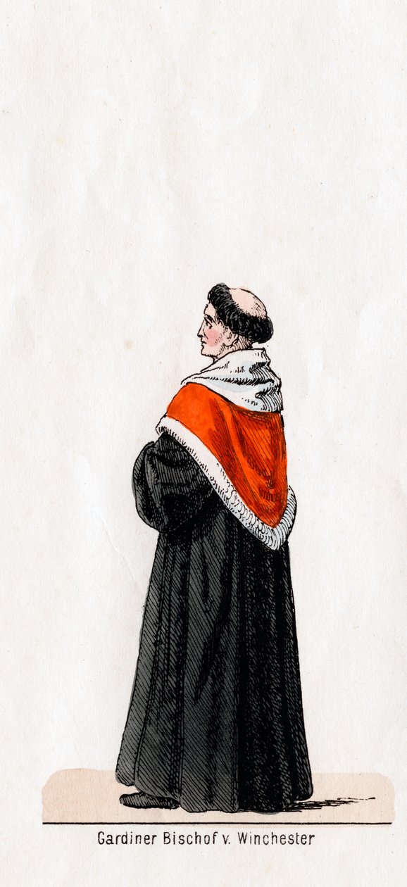 Stephen Gardiner, návrh kostýmů pro Shakespearovu hru, Jindřich VIII., 19. století od Unbekannt