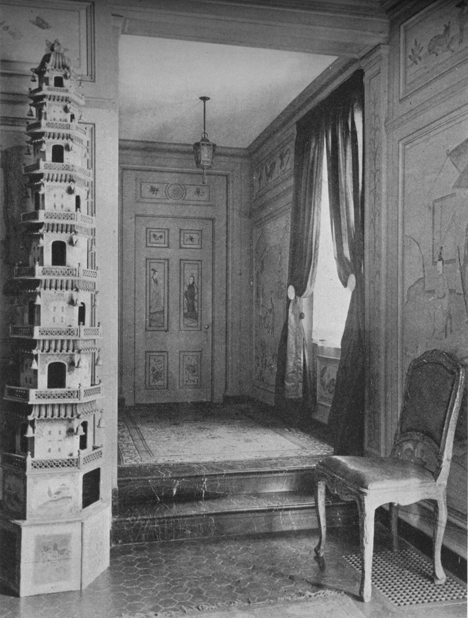 Schody vedoucí z haly ke dveřím jídelny, dům paní WK Vanderbilt, New York City, 1924 od Unbekannt