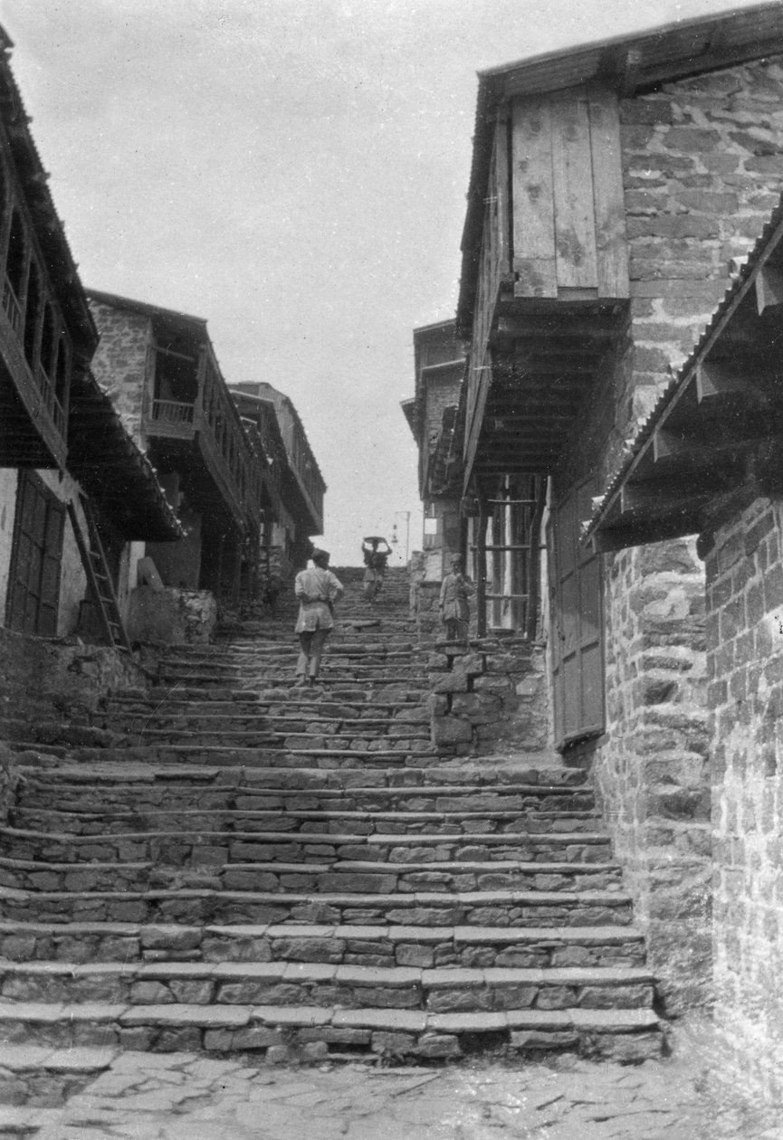 Kroky vedoucí k bazaru kailana, Indie, 1917 od Unbekannt