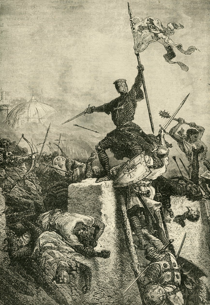 Útok na Konstantinopol od Baldwina, hraběte z Flander, 1204, 1890. od Unbekannt